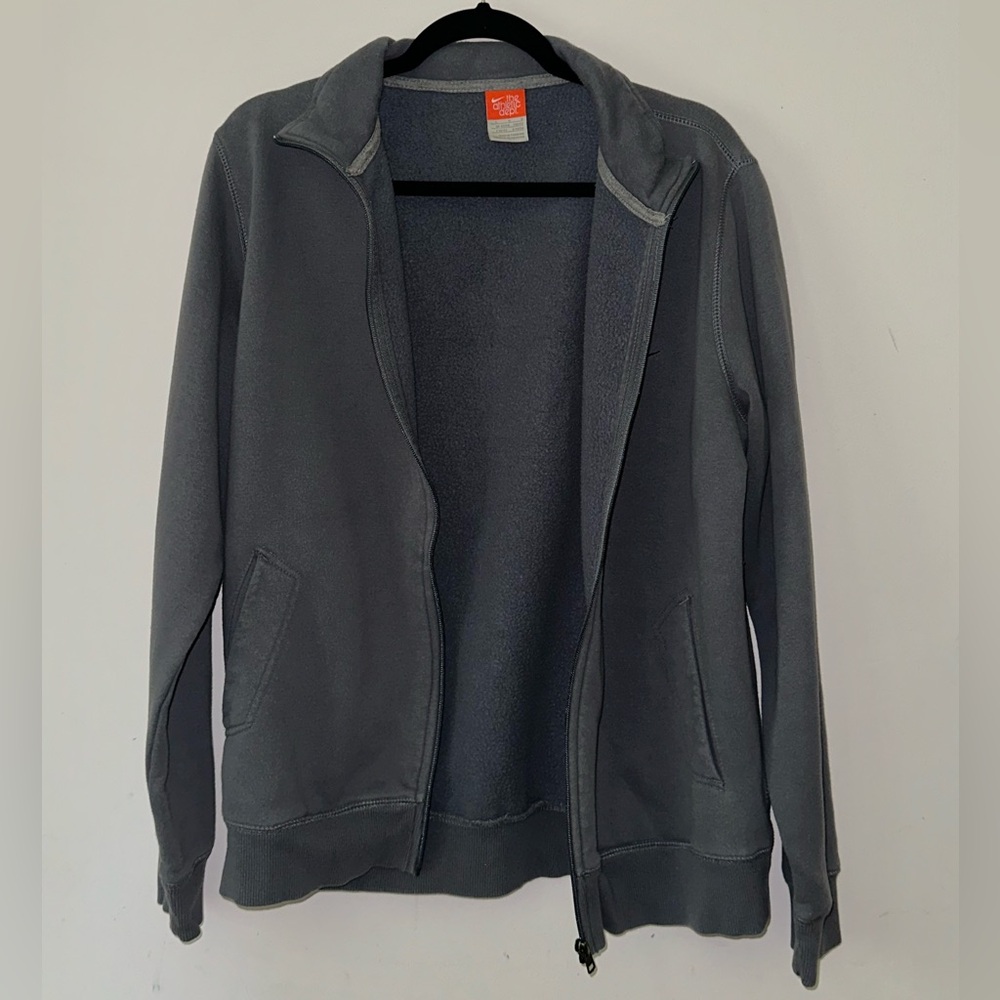 Nike Grey Zip Up Sweatshirt (No Hood)